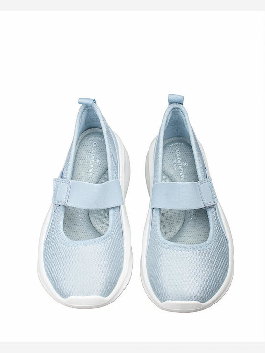 Jane Women's Ballerina Shoes With Strap In Light Blue Color