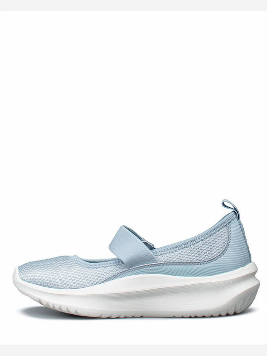 Jane Women's Ballerina Shoes With Strap In Light Blue Color