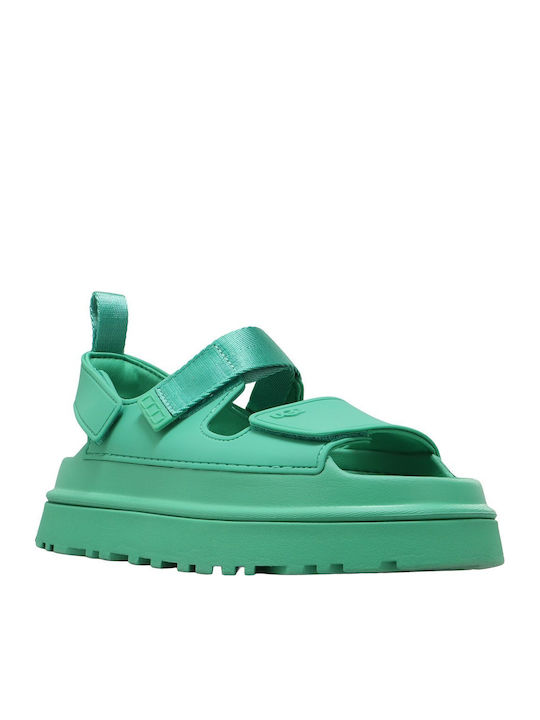 Goldenglow Women's Sandals Flatforms Green