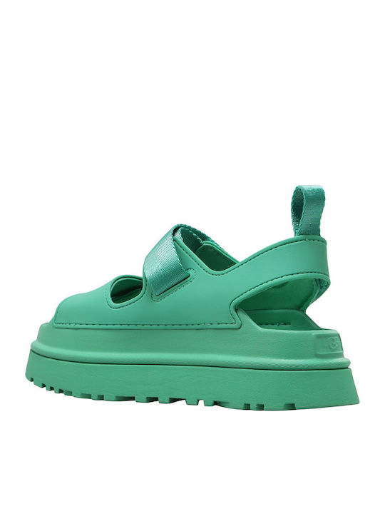Goldenglow Women's Sandals Flatforms Green