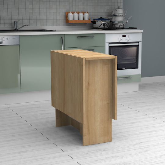 Pepe Extendable Collapsible Wooden Natural Beech Dining Room Table 28(+56)x77x75cm