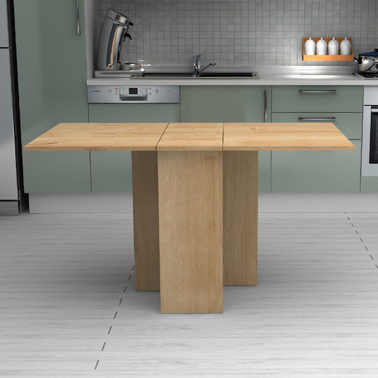 Pepe Extendable Collapsible Wooden Natural Beech Dining Room Table 28(+56)x77x75cm