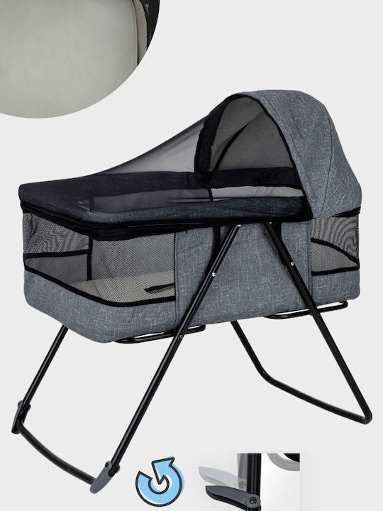 Figga Babywiegen mit Matratze in Grau