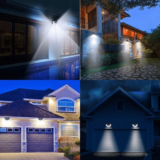 Set of 6 Wall Mounted Solar Lights Cold White 6500K with Motion Sensor and Photocell IP65