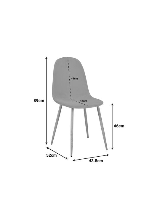 Bella Dining Chair Velvet Dusty Pink 43.5x52x89cm