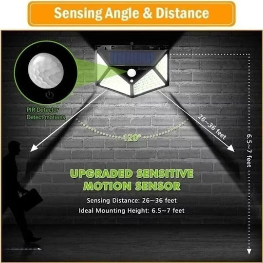 Set of 2 Wall Mounted Solar Lights Cold White 6500K with Motion Sensor and Photocell IP65
