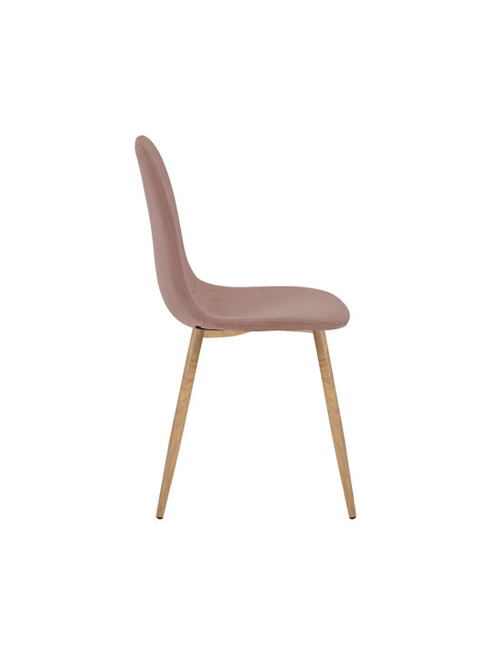 Bella Dining Chairs Velvet Dusty Pink 4pcs 43.5x52x89cm