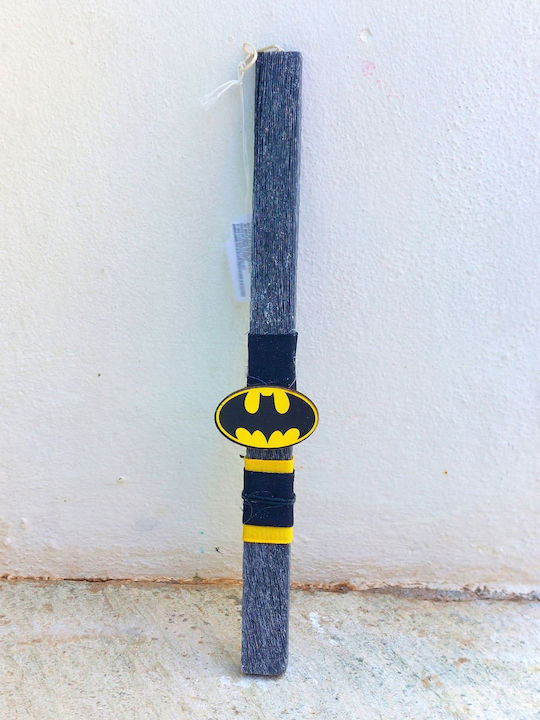 Χειροποίητη Πασχαλινή Λαμπάδα Μαύρη Γκρι Batman