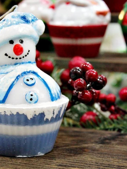 Gerakis Christmas Candle Blue 11x9cm