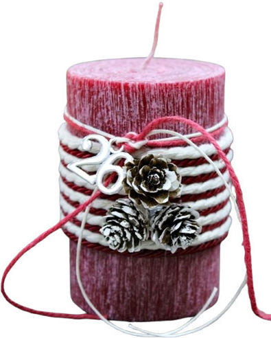 Gerakis Christmas Red Candle 10x6.5cm