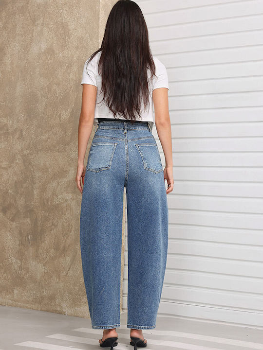 High Rise Women's Jean Pants in Balloon Leg Style