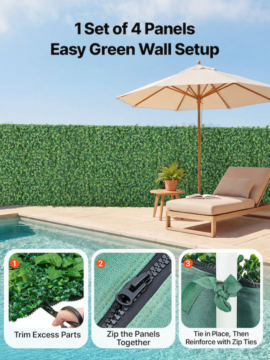 Vevor Artificial Foliage Roll 2.43m x 61cm 4pcs