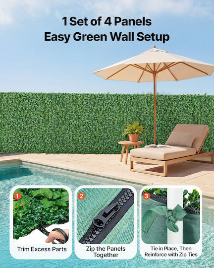 Vevor Artificial Foliage Roll 2.43m x 61cm 4pcs