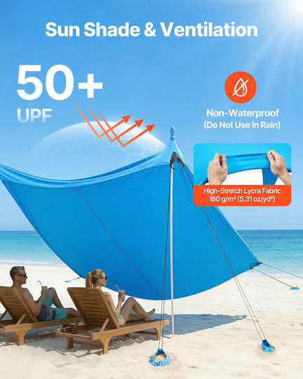 Vevor Beach Tent for 7 People Blue