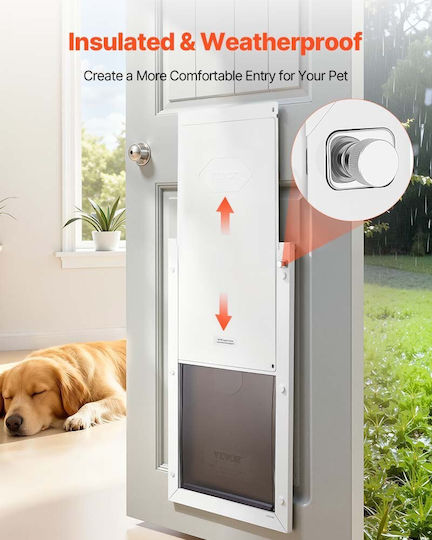 Vevor Dog And Cat Door Made Of Metal In White Colour