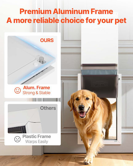 Vevor Dog And Cat Door Made Of Metal In White Colour