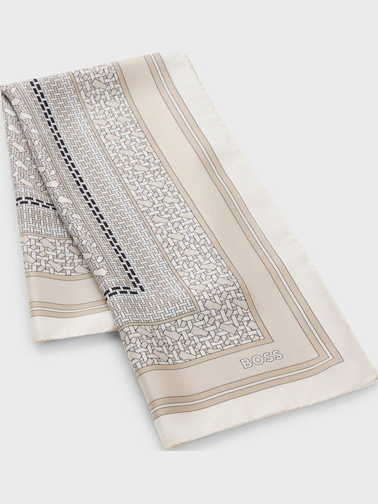 Boss Damen Seiden Schal Beige