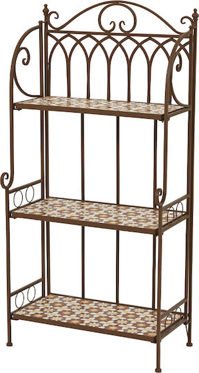 Kaemingk Ραφιέρα Γλάστρας Μεταλλική Καφέ 57x28.5x118.5εκ.