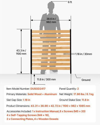 Vevor Wooden Fence Panel