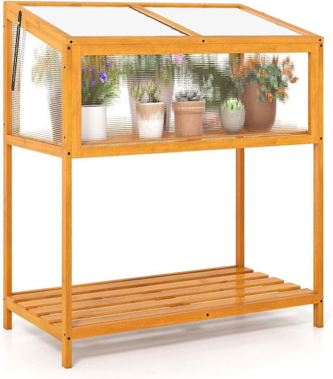 Costway GT4595OR Θερμοκήπιο με Ξύλινο Σκελετό 0.9x0.5x15m