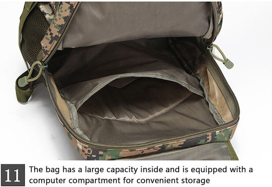 Militärrucksack aus Cordura Multicam 15l