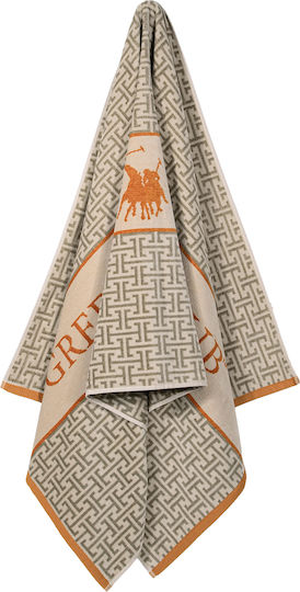 Greenwich Polo Club Strandtuch Baumwoll Taupe-Orange 180x90cm