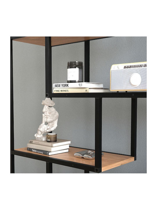 Βιβλιοθήκη Larissa Μαύρο - Pine Oak 90x30x159εκ.