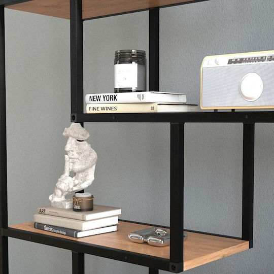 Bibliotecă Larissa Negru - Stejar Pin 90x30x159cm