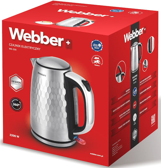 Webber Βραστήρας 1.7lt 2200W Ασημί