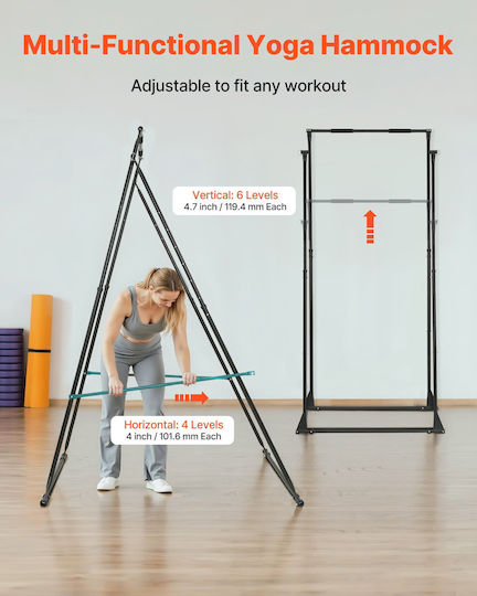 Vevor Πλαίσιο Στήριξης Γιόγκα Μέγιστο Φορτίο 200kg Τριγωνική Δομή Αιώρας Ρυθμιζόμενο Ύψος & Αλλάγη Οριζόντιας Στάθμης Kj46inch102i59mc5001v0
