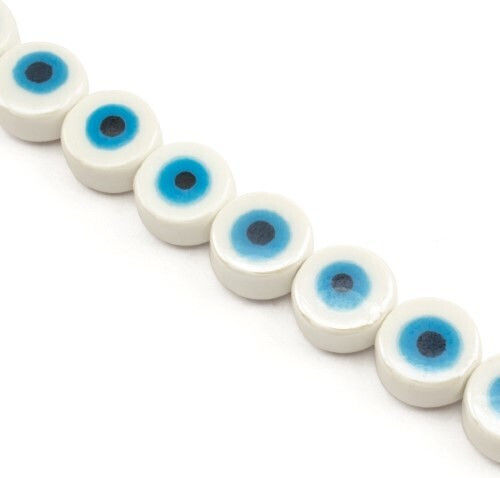 Ochi Ceramic 12mm 12 Bucăți/Șnur Gri