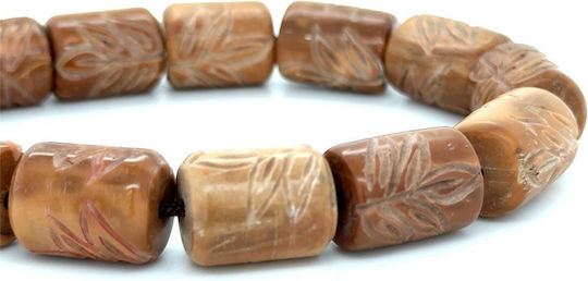 Kompologadiko Graven Wooden Worry Beads with 21 Beads Brown