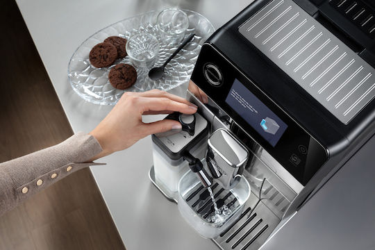 De'Longhi Eletta Αυτόματη Μηχανή Espresso 1450W Πίεσης 19bar για Cappuccino με Μύλο Άλεσης Γκρι 2106079