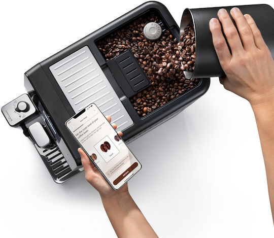 De'Longhi Eletta Αυτόματη Μηχανή Espresso 1450W Πίεσης 19bar για Cappuccino με Μύλο Άλεσης Γκρι 2106079