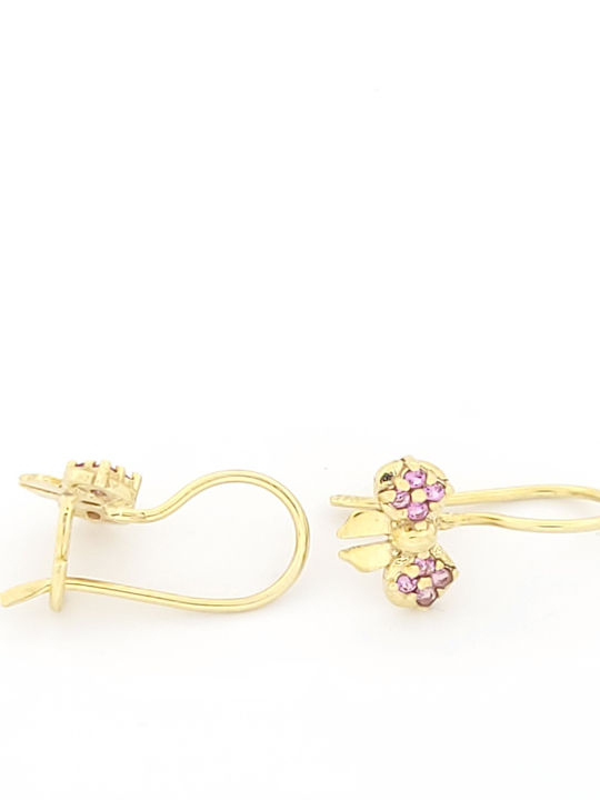 Kids Earrings Pendants with Stones made of 9K Gold
