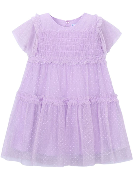 Mädchenkleid Ärmelloses Tüll Flieder