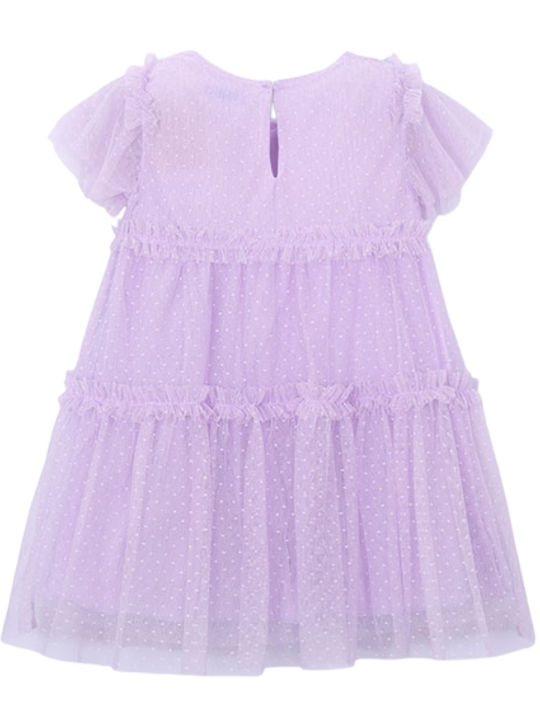 Mädchenkleid Ärmelloses Tüll Flieder