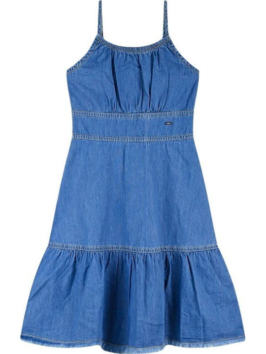 Girls Dress Sleeveless Denim Denim