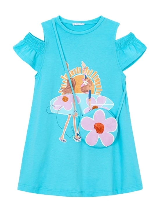 Girls Sleeveless Light Blue Dress