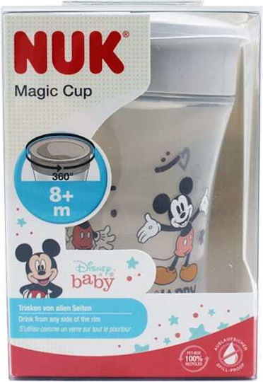 Nuk Baby Cup Magic Cup made of Plastic Gray Mickey Mouse 230ml for 8m+m+