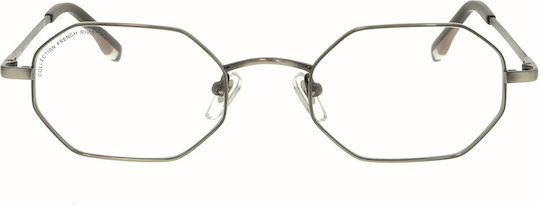 Faconnable Metal Eyeglass Frame Gray FR013 GU45