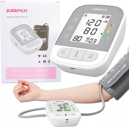 Jumper Medical Ηλεκτρονικό Πιεσόμετρο Μπράτσου Ακριβείας με ανίχνευση Αρρυθμίας HA210