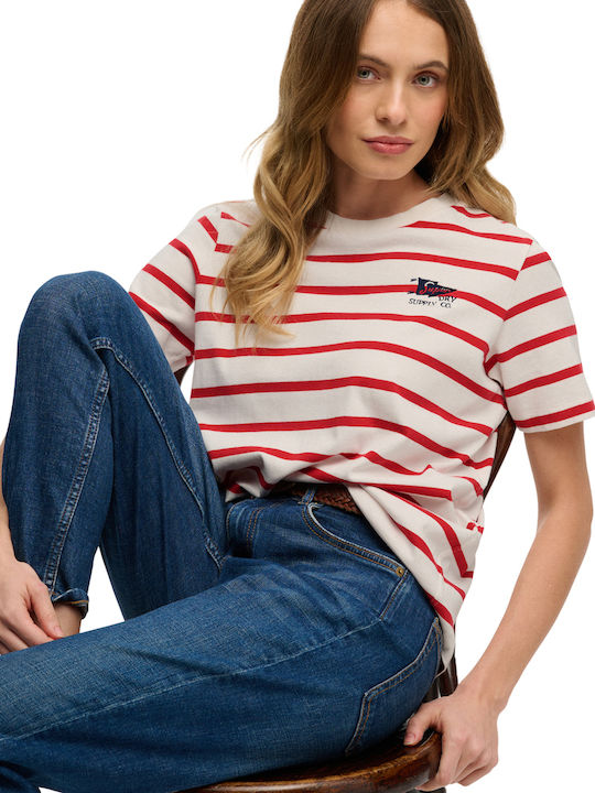 Heritage Γυναικεία Μπλούζα Βαμβακερή Ριγέ H2g/red Stripe