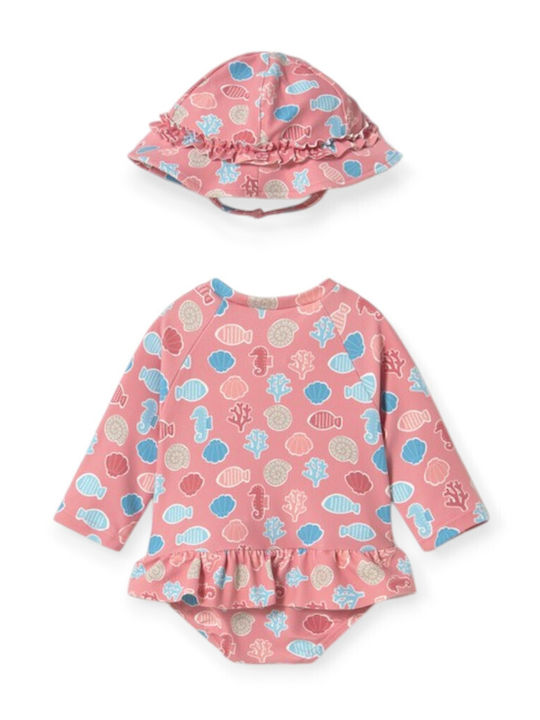 Mayoral Kids Swimwear Swimwear Set with Hat Terracotta