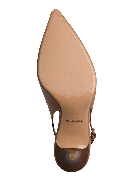 Heels with Strap Tabac Brown