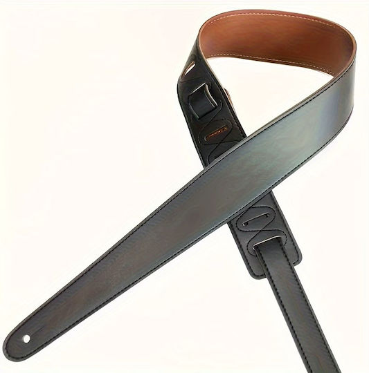 Gp 500l Double Sided Guitar Strap Durable Leather Black Brown Colours