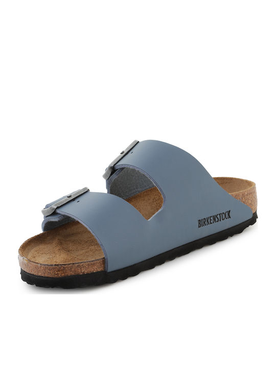 Δερμάτινα Γυναικεία Σανδάλια Μπλε Narrow Fit