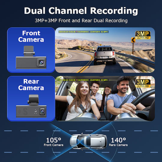 Sectec CC09 Car DVR Camera 1080P Bluetooth Wi-Fi GPS