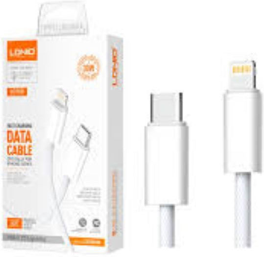 Ldnio USB-C to Lightning Cable 30W Λευκό 2m