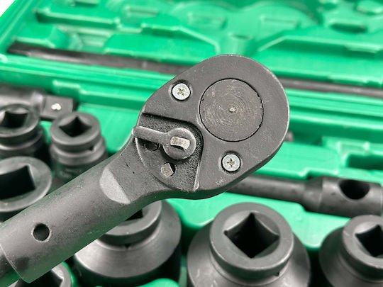 Impact Socket Set Ratchet 3/4" 1" 26 Pieces Gebo Tools